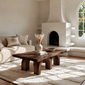 Handcrafted Solid Walnut Live Edge Coffee Table | Rustic Modern Wood Coffee Table for Living Room