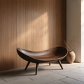 Sculptural Wood Lounge Chair – Organic Natural Wood Chaise for Modern Interior
