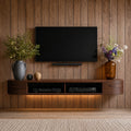Floating Wall Mounted TV Stand with Rounded Edge Design