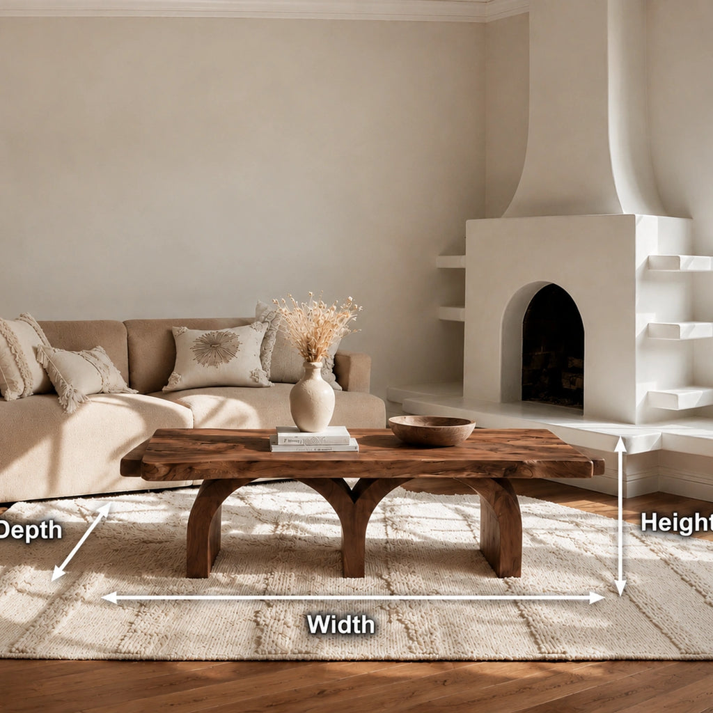 Handcrafted Solid Walnut Live Edge Coffee Table | Rustic Modern Wood Coffee Table for Living Room