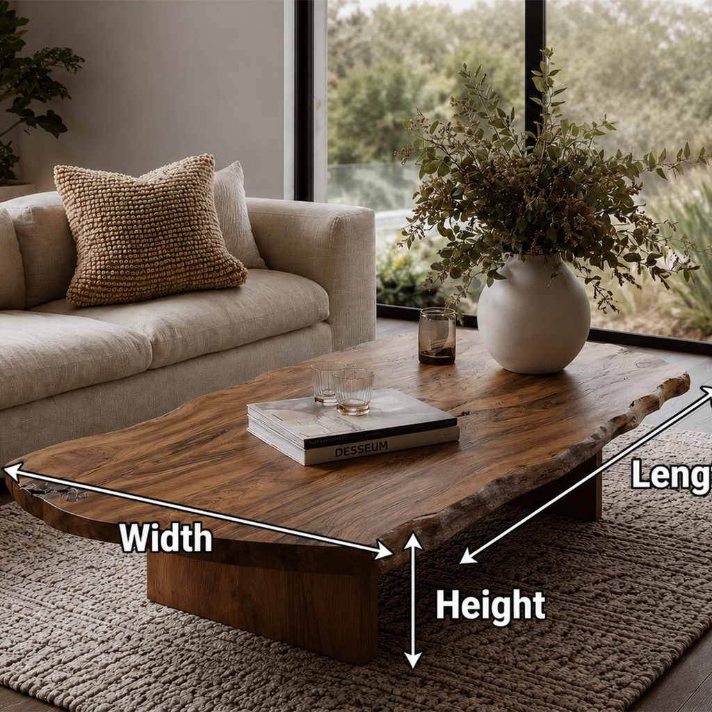 Flowing Sculptural Modern Coffee Table Crafted from Natural Solid Wood