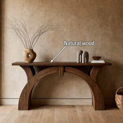 Arched Natural Solid Wood Console Table for Entryway and Hallway - Livewoodcraft - 10