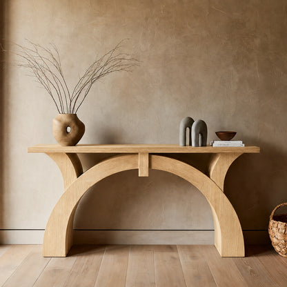 Arched Natural Solid Wood Console Table for Entryway and Hallway - Livewoodcraft - 7