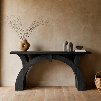 Arched Natural Solid Wood Console Table for Entryway and Hallway - Livewoodcraft - 8