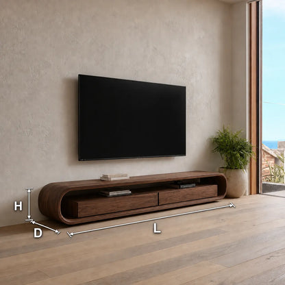 Capsule Natural Solid Wood TV Stand with Open Shelf Media Storage - Livewoodcraft - 3