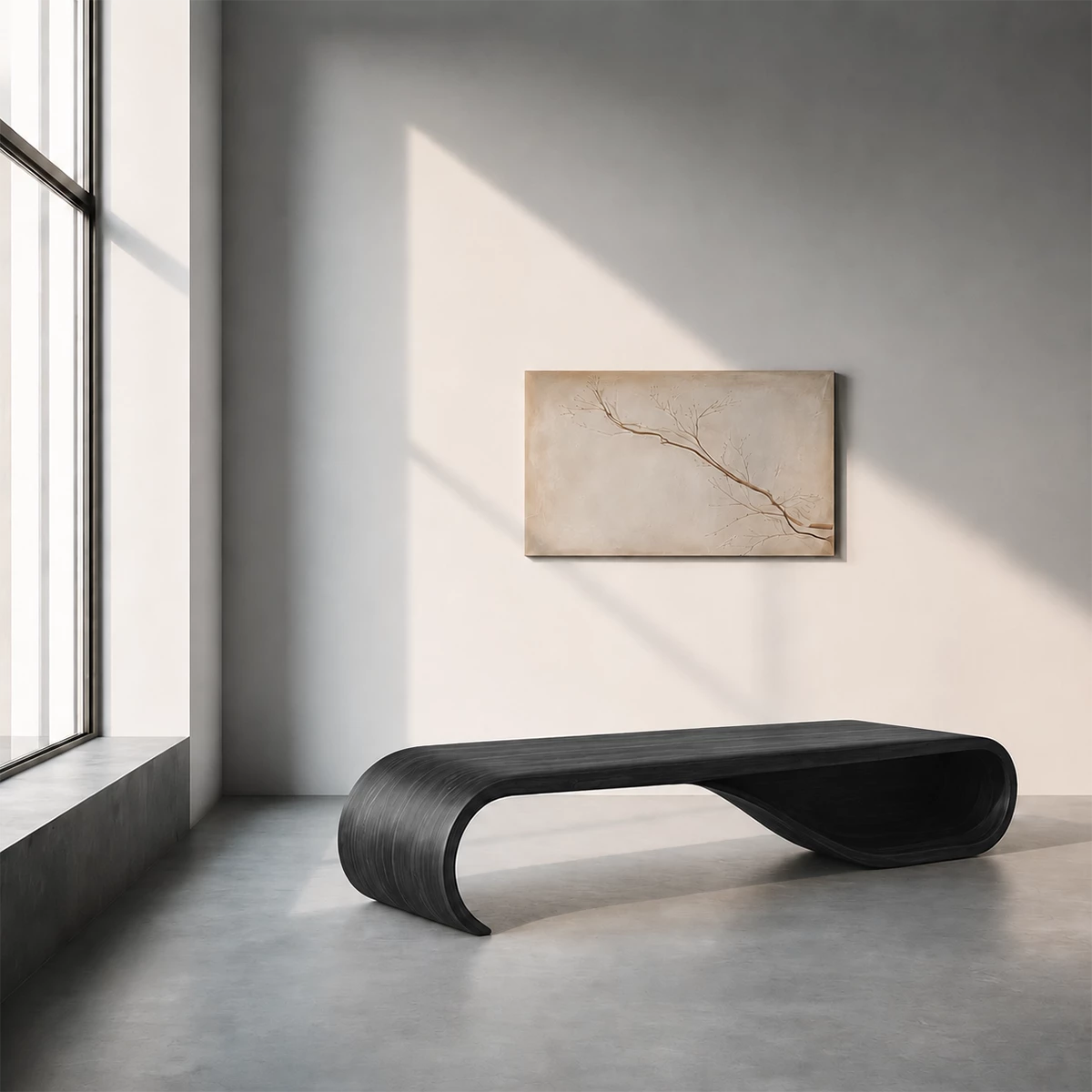 Curved Wood Bench – Natural Oak Bench for Modern Entryway and Minimal Interior - Livewoodcraft - 3