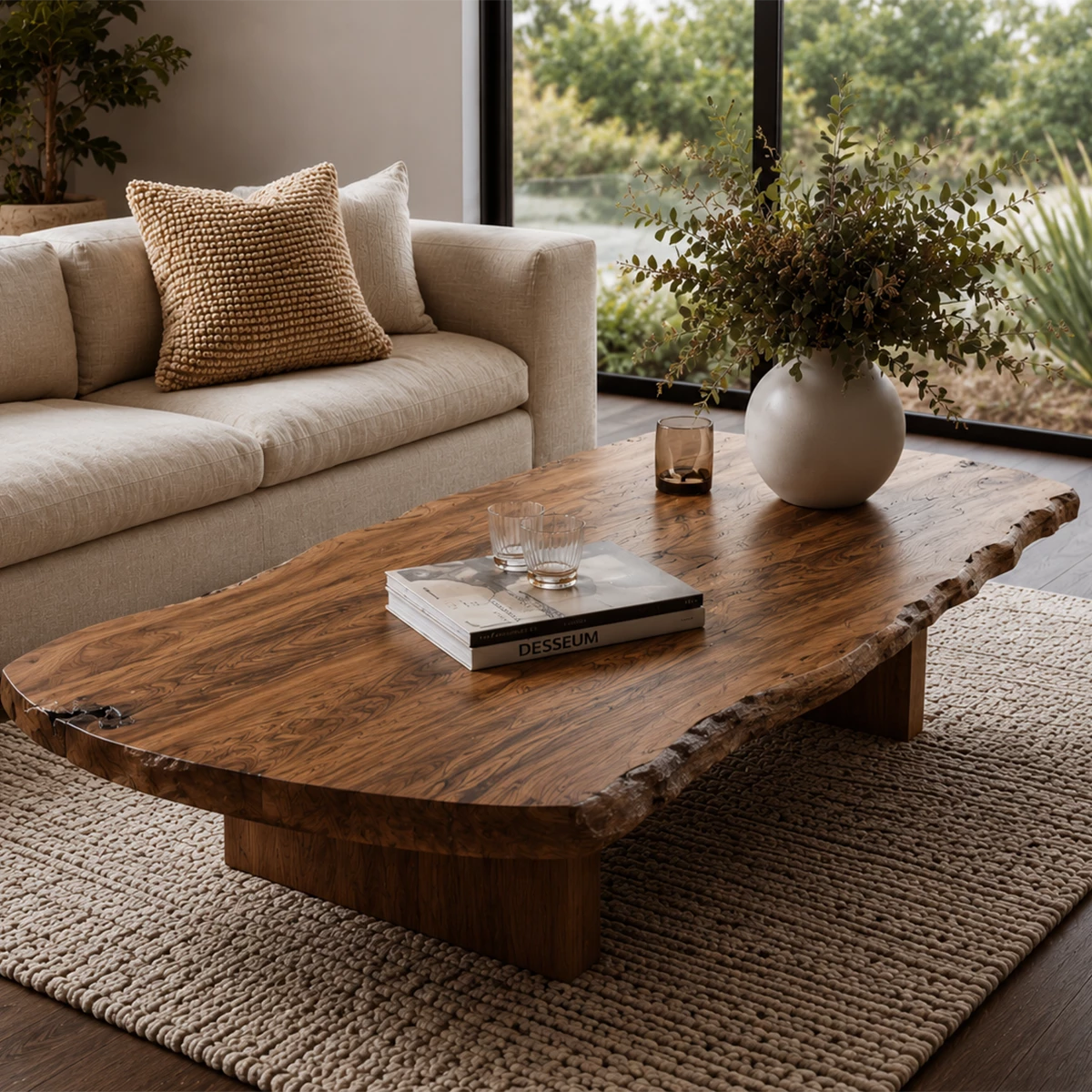 Flowing Sculptural Modern Coffee Table Crafted from Natural Solid Wood - Livewoodcraft - 10