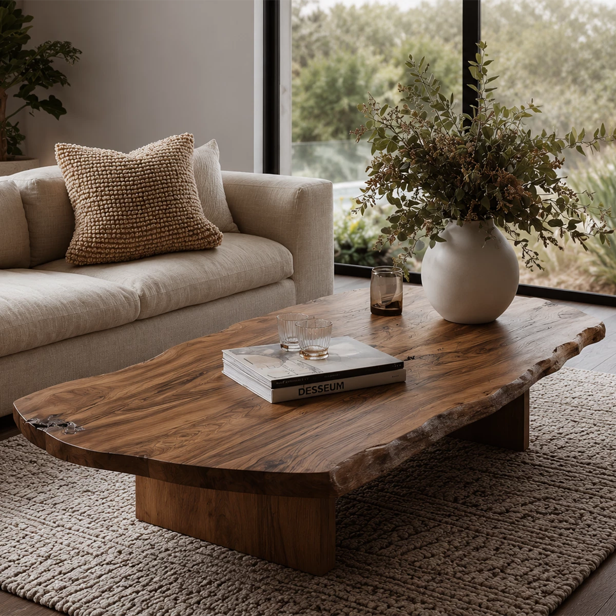 Flowing Sculptural Modern Coffee Table Crafted from Natural Solid Wood - Livewoodcraft - 3