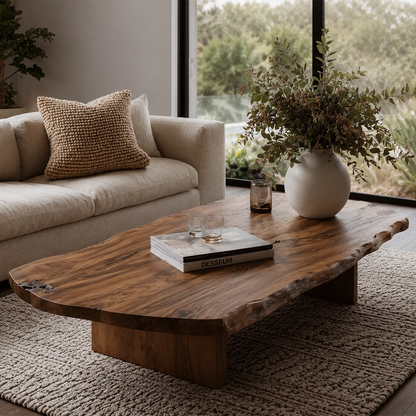 Flowing Sculptural Modern Coffee Table Crafted from Natural Solid Wood - Livewoodcraft - 3