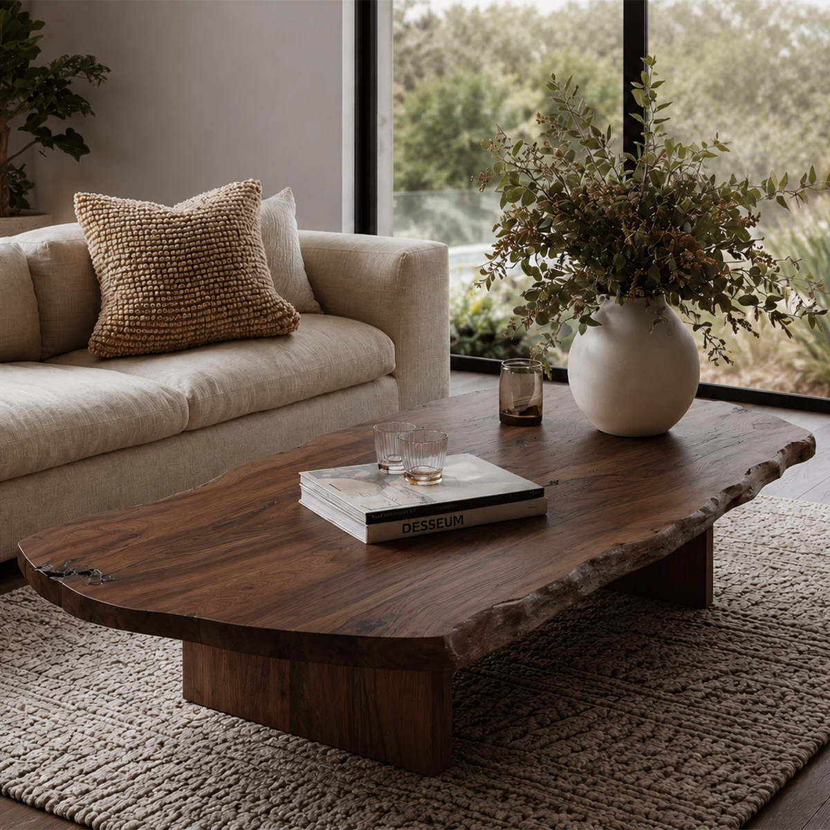 Flowing Sculptural Modern Coffee Table Crafted from Natural Solid Wood - Livewoodcraft - 4