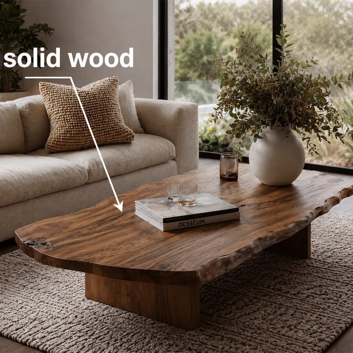 Flowing Sculptural Modern Coffee Table Crafted from Natural Solid Wood - Livewoodcraft - 5