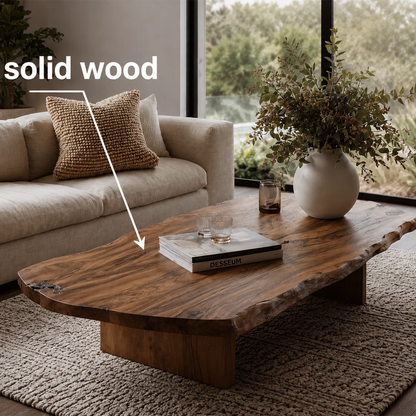 Flowing Sculptural Modern Coffee Table Crafted from Natural Solid Wood - Livewoodcraft - 5