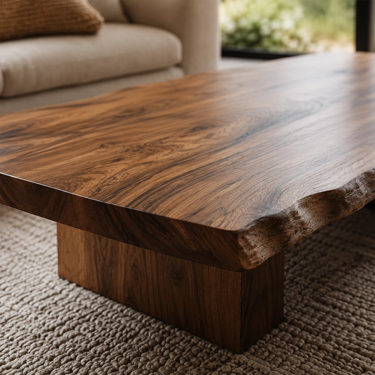 Flowing Sculptural Modern Coffee Table Crafted from Natural Solid Wood - Livewoodcraft - 7