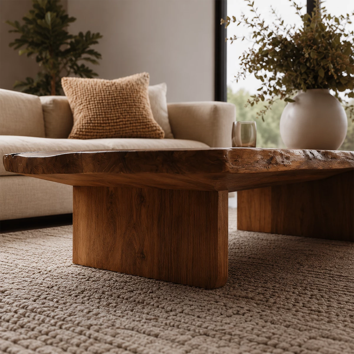 Flowing Sculptural Modern Coffee Table Crafted from Natural Solid Wood - Livewoodcraft - 8