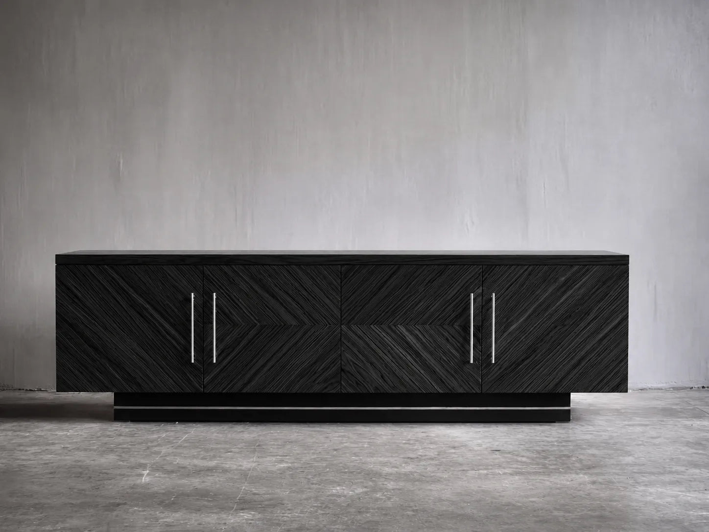 Geometric Natural Solid Wood TV Stand with Chevron Door Design - Livewoodcraft - 8