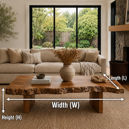 Live Edge Modern Coffee Table Crafted from Natural Solid Wood - Livewoodcraft - 3