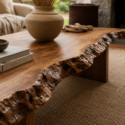 Live Edge Modern Coffee Table Crafted from Natural Solid Wood - Livewoodcraft - 4