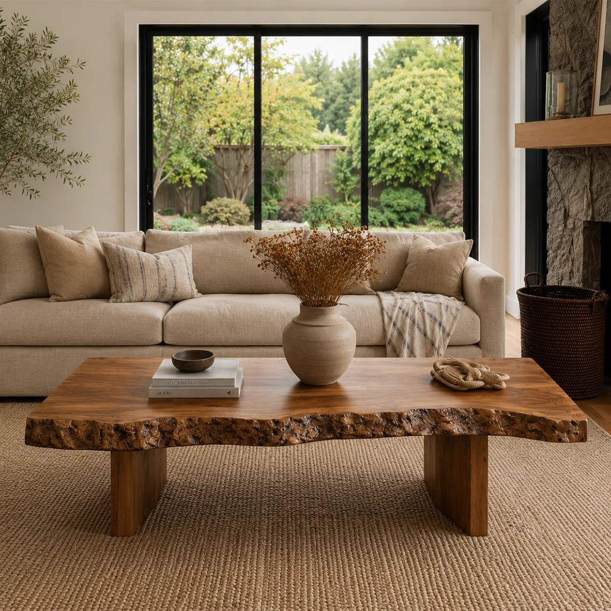 Live Edge Modern Coffee Table Crafted from Natural Solid Wood - Livewoodcraft - 5
