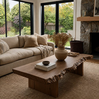 Live Edge Modern Coffee Table Crafted from Natural Solid Wood - Livewoodcraft - 7