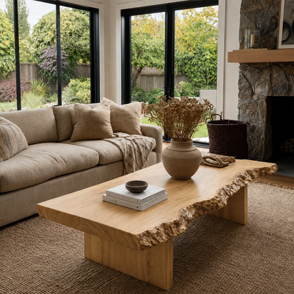 Live Edge Modern Coffee Table Crafted from Natural Solid Wood - Livewoodcraft - 8