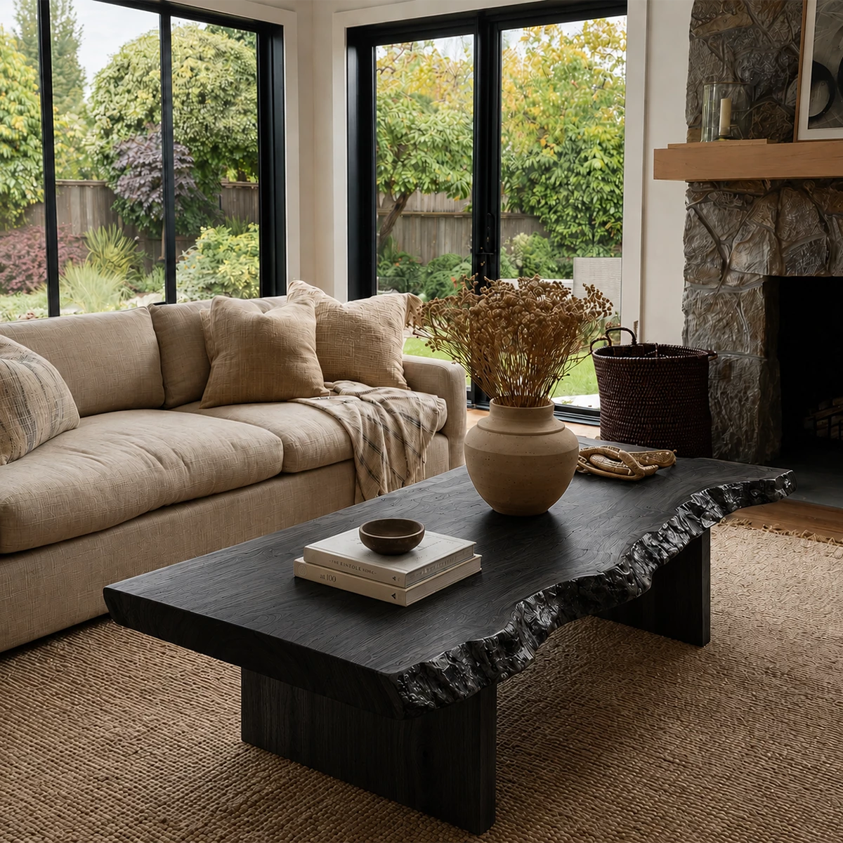 Live Edge Modern Coffee Table Crafted from Natural Solid Wood - Livewoodcraft - 9