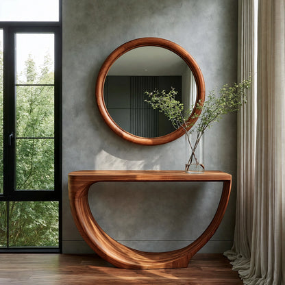 Loop Form Natural Solid Wood Console Table for Entryway and Hallway - Livewoodcraft - 2