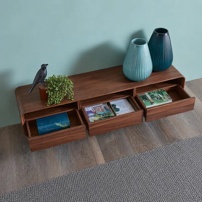 Mid Century Natural Solid Wood TV Stand with Rounded Frame Design - Livewoodcraft - 7