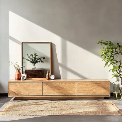 Minimalist Low Profile TV Stand with Seamless Storage Design - Livewoodcraft - 10