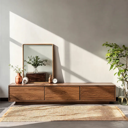 Minimalist Low Profile TV Stand with Seamless Storage Design - Livewoodcraft - 12