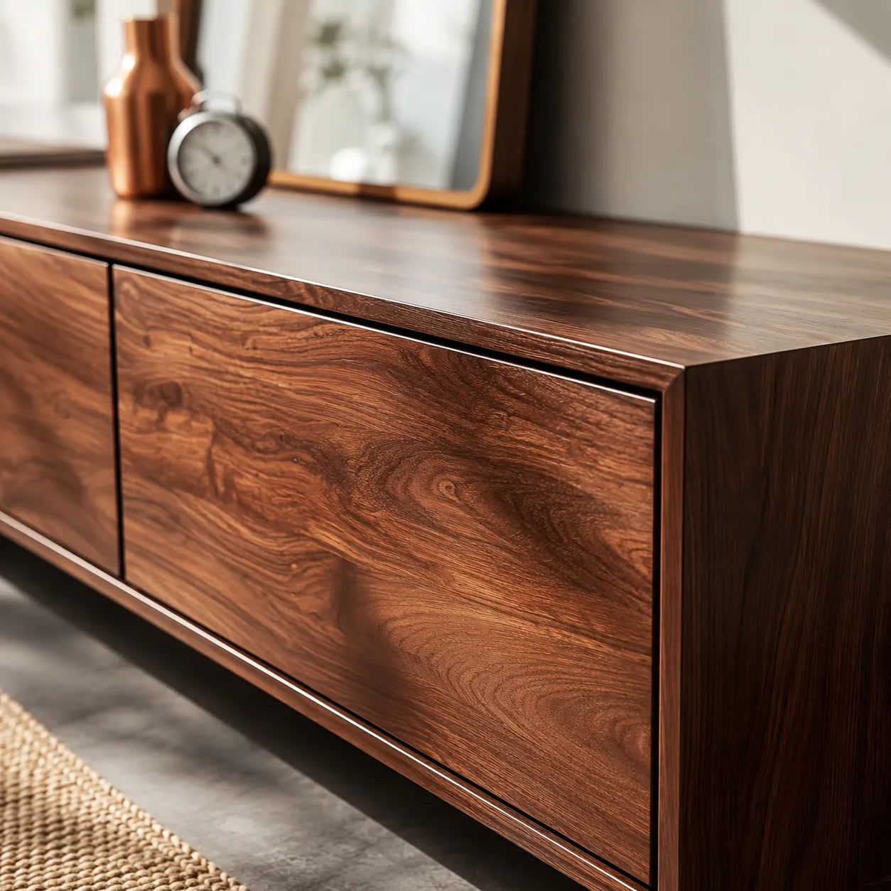 Minimalist Low Profile TV Stand with Seamless Storage Design - Livewoodcraft - 4