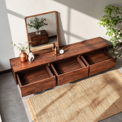 Minimalist Low Profile TV Stand with Seamless Storage Design - Livewoodcraft - 7