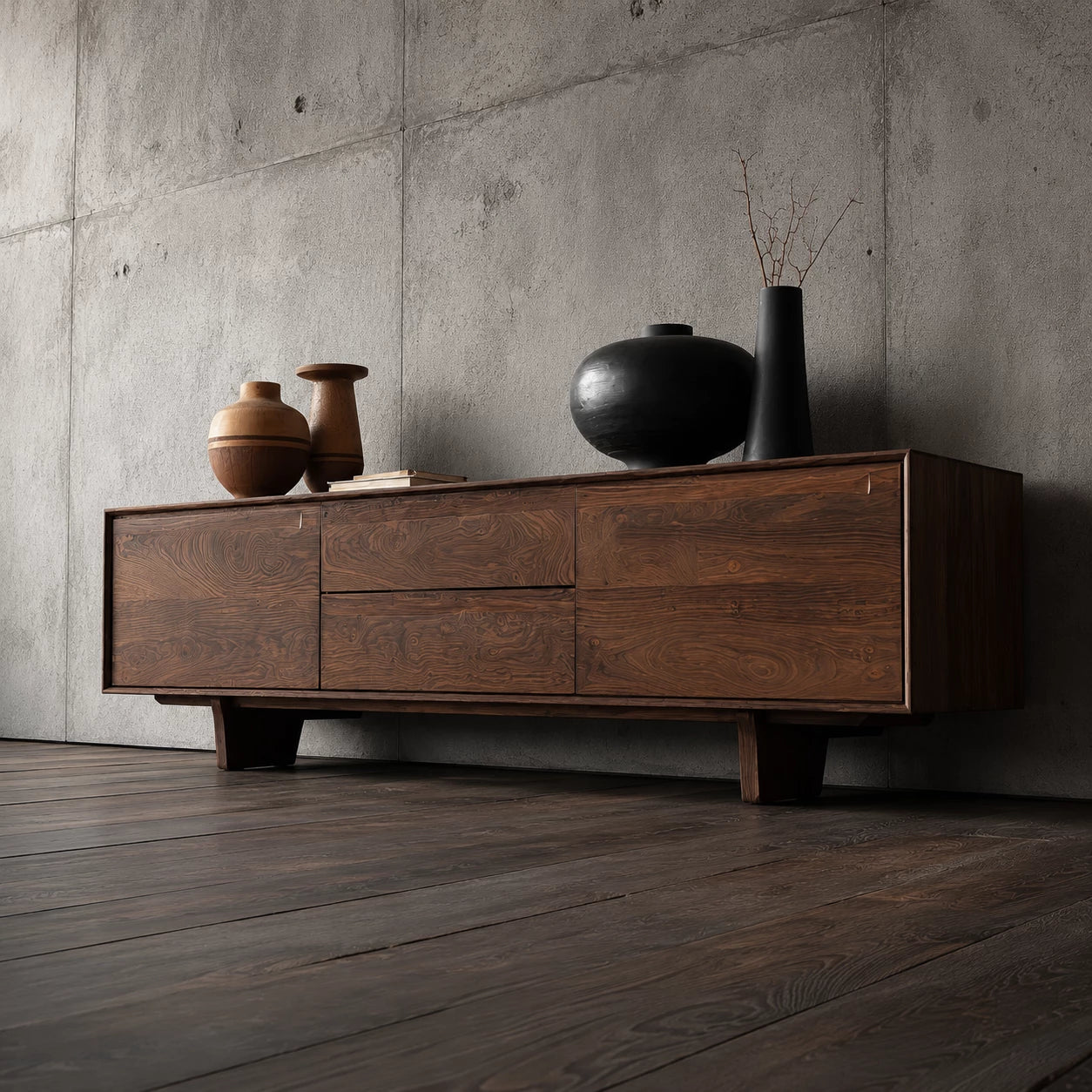 Minimalist Natural Solid Wood TV Stand with Drawer and Cabinet Storage - Livewoodcraft - 5