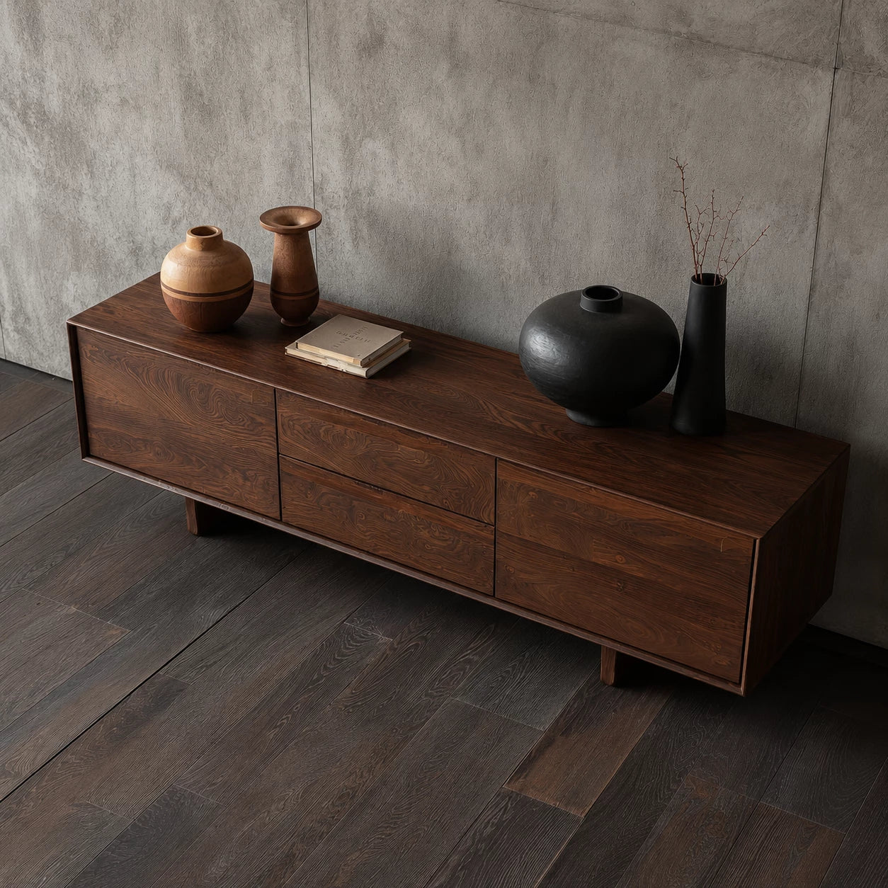 Minimalist Natural Solid Wood TV Stand with Drawer and Cabinet Storage - Livewoodcraft - 6