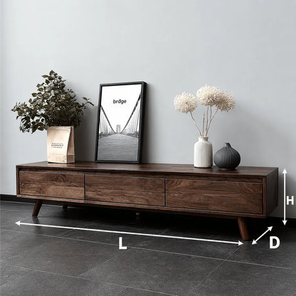 Minimalist Natural Solid Wood TV Stand with Six Drawer Storage Design - Livewoodcraft - 3