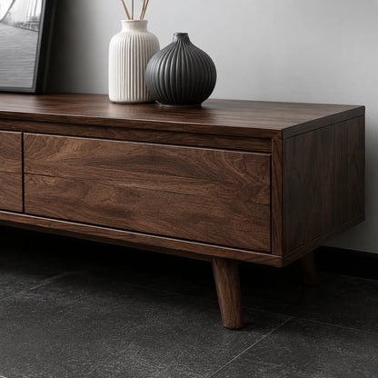 Minimalist Natural Solid Wood TV Stand with Six Drawer Storage Design - Livewoodcraft - 4