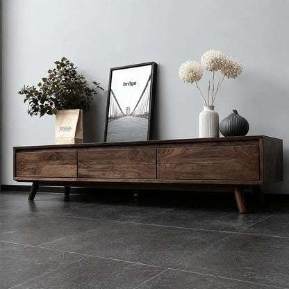 Minimalist Natural Solid Wood TV Stand with Six Drawer Storage Design - Livewoodcraft - 6