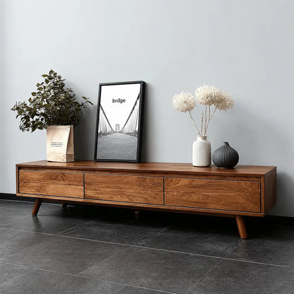 Minimalist Natural Solid Wood TV Stand with Six Drawer Storage Design - Livewoodcraft - 9
