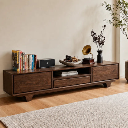 Modern TV Stand with Cabinet Storage and Center Drawer Console - Livewoodcraft - 11