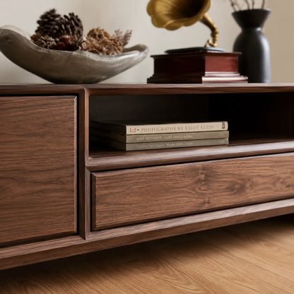 Modern TV Stand with Cabinet Storage and Center Drawer Console - Livewoodcraft - 4