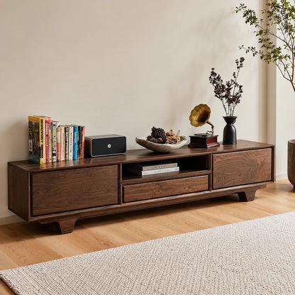 Modern TV Stand with Cabinet Storage and Center Drawer Console - Livewoodcraft