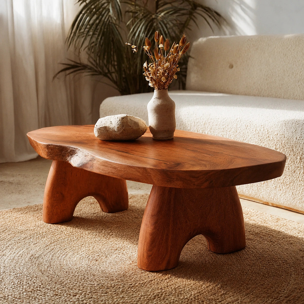 Natural Solid Wood Coffee Table – Live Edge Wabi-Sabi Style - Livewoodcraft - 2