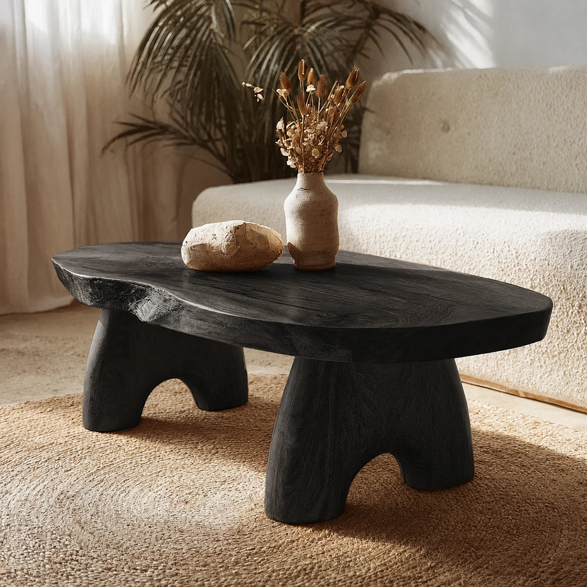 Natural Solid Wood Coffee Table – Live Edge Wabi-Sabi Style - Livewoodcraft - 4