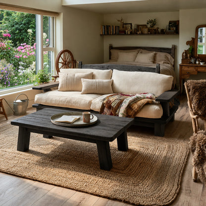 Natural Solid Wood Coffee Table – Rustic Farmhouse Style - Livewoodcraft - 4