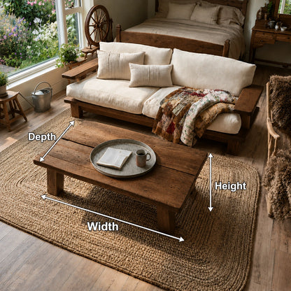 Natural Solid Wood Coffee Table – Rustic Farmhouse Style - Livewoodcraft - 9