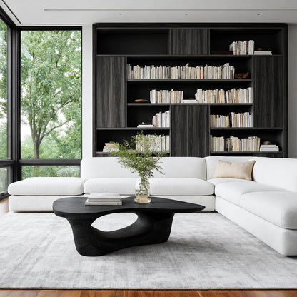 Natural Solid Wood Coffee Table – Sculptural Modern Style - Livewoodcraft - 4800 - 4
