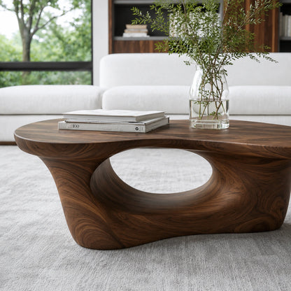 Natural Solid Wood Coffee Table – Sculptural Modern Style - Livewoodcraft - 4800 - 5