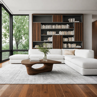 Natural Solid Wood Coffee Table – Sculptural Modern Style - Livewoodcraft - 4800 - 7