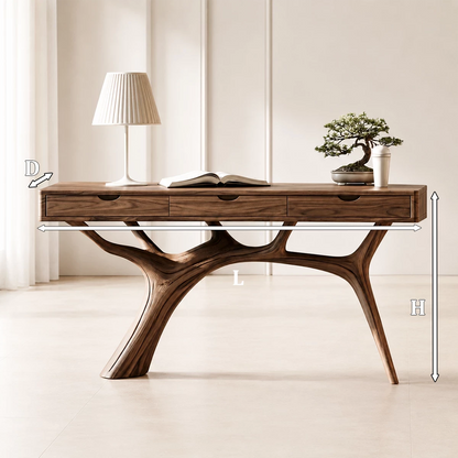 Natural Solid Wood Console Table Branch Frame Wabi Sabi Style - Livewoodcraft - 10