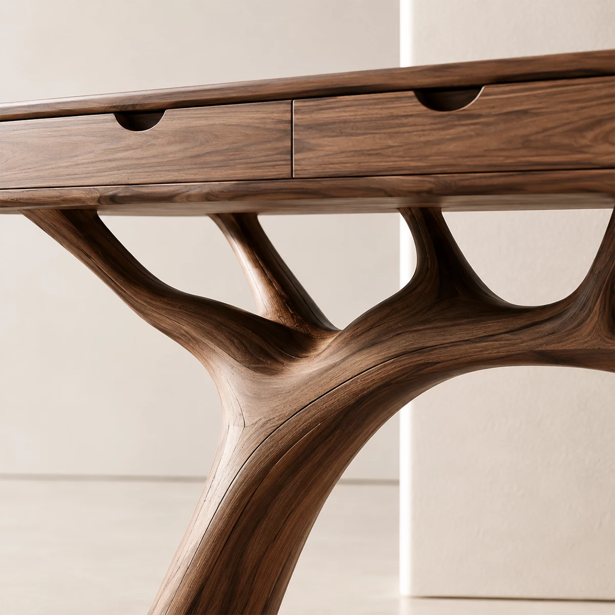 Natural Solid Wood Console Table Branch Frame Wabi Sabi Style - Livewoodcraft - 5