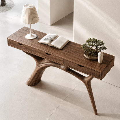 Natural Solid Wood Console Table Branch Frame Wabi Sabi Style - Livewoodcraft - 6